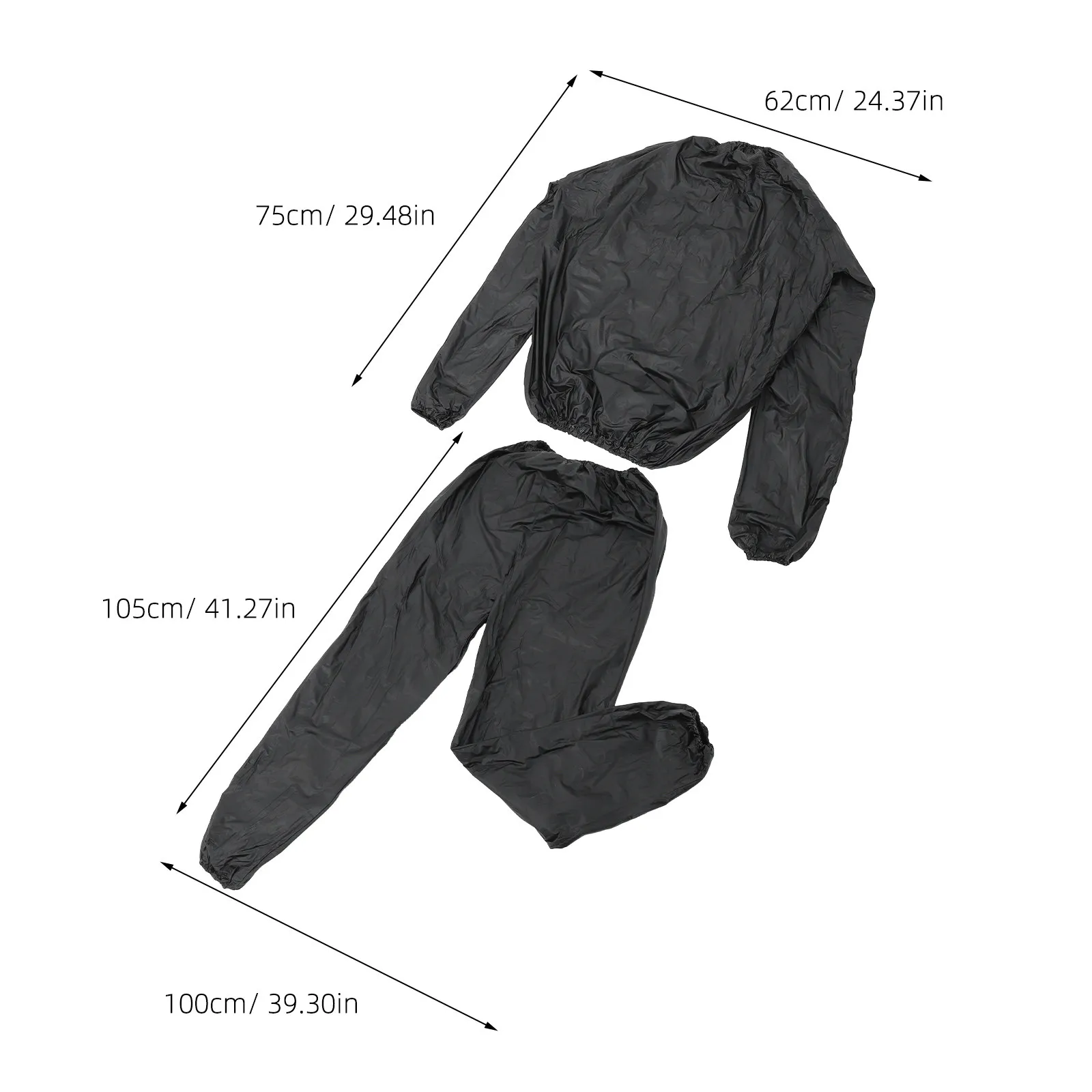 1Set Sauna Suit Unisex Lightweight Breathable Sweat Suit for Workout Running Cardio Exercise Fat Burning Slimming Body Detox