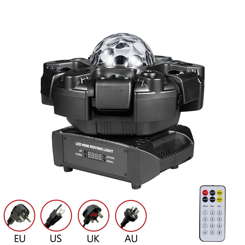 120W Multi-effect Stage Light, 6PCS CREE RGBW LED, Red Green Laser & Dual Color Strobe, 23CH DMX512, Sound Activated Auto Run Ma