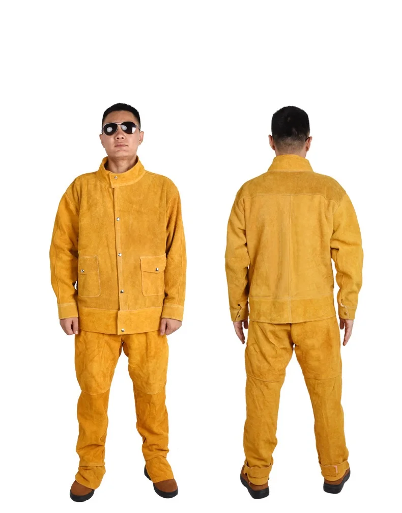 Terno resistente à chama do couro de calor, Roupa de proteção especial, Couro anti-escaldante e anti-arco, Uniforme Labor Soldador