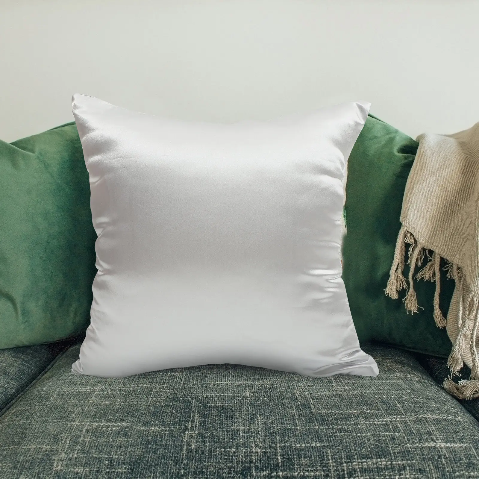 2Pcs Satin Throw Pillow Covers Premium Silky Smooth Cushion Covers for Sofa Living Room Stylish Comfort Resilient Lustrous