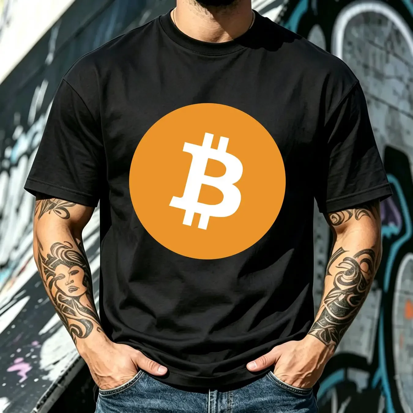 washed T Shirt Bitcoin BTC Crypto Altcoin cryptocurrency blockchain To the Moon Hodl long or short sleeves vintage Washed Soft