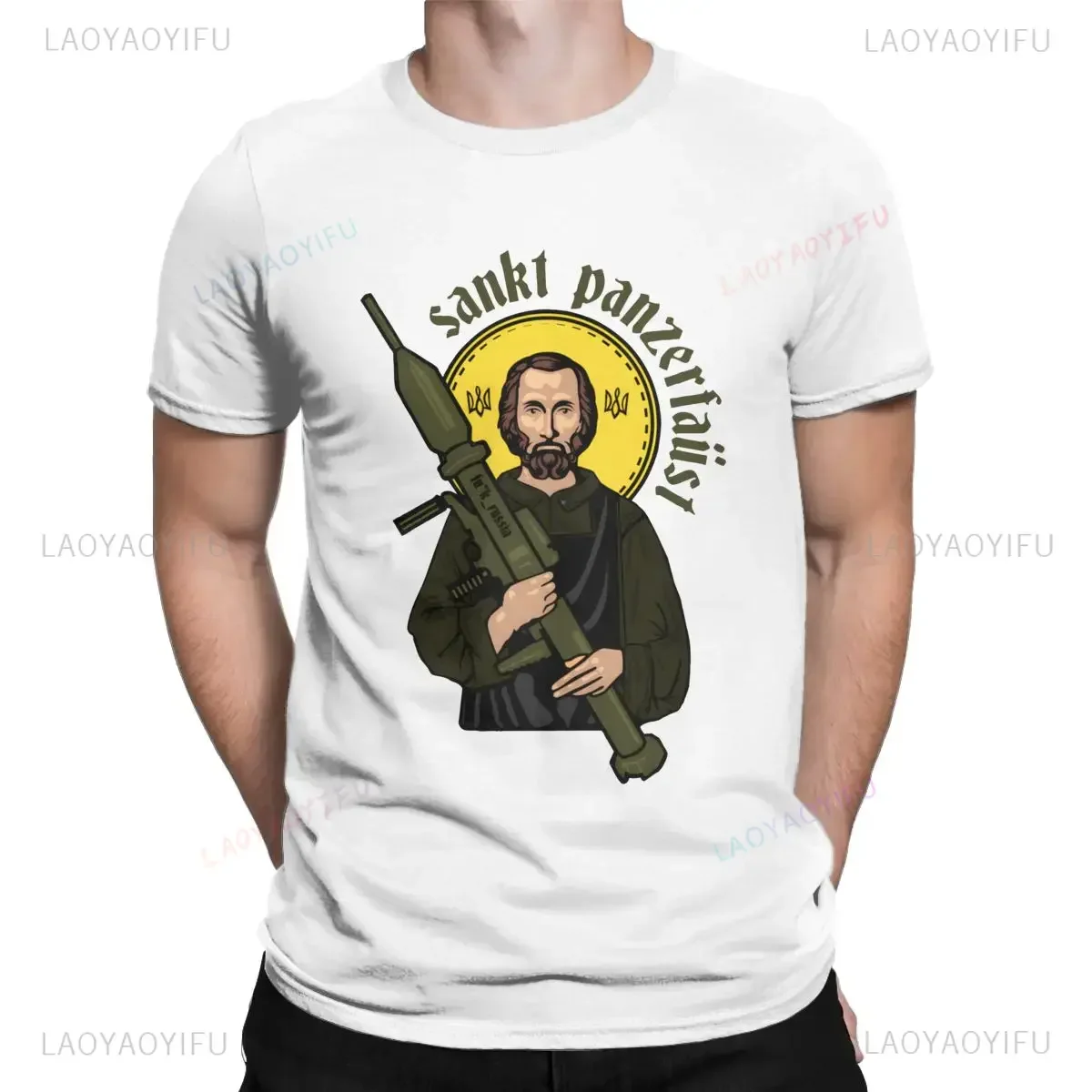 

Футболка UKRAINE Saint Javelin, винтажные футболки с рисунком Saint Panzerfaust, летние женские и мужские модные свободные крутые футболки Ropa Mujer