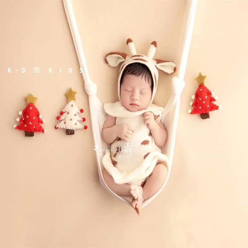 Étoile de Noël en feutre de laine faite à la main pour bébé, accessoires de prise de vue en studio, décoration de Noël