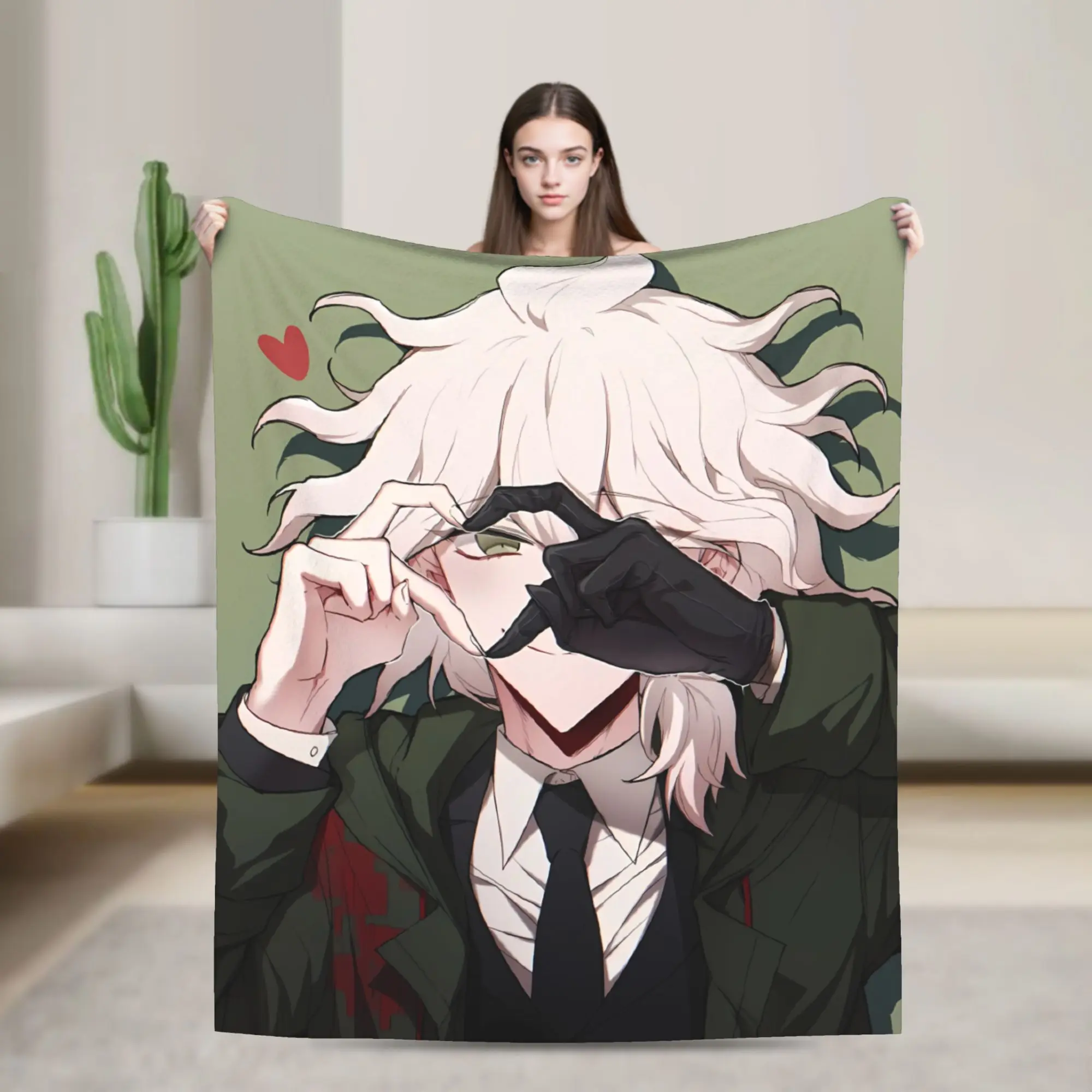 Nagito Komaeda The Ultimate Flannel Blankets  Warm Soft Throw Blanket for Home Decor Airplane Travel Bedspread Sofa Bed Cover