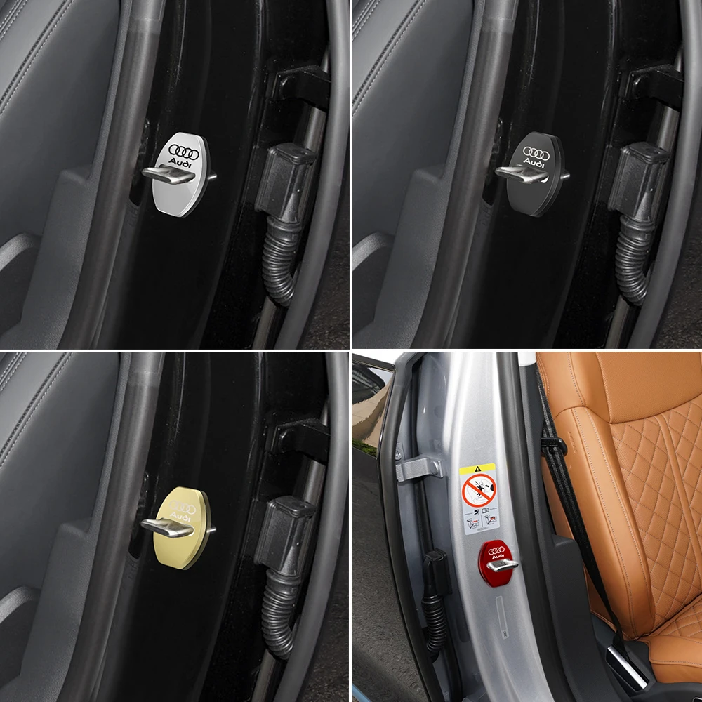 Car Styling Door Lock Cover Case Protective Stickers Decoration Accessories for Audi S A3 A4 B8 8P 8V B6 A5 A6 C7 Q5 B9 B7 C6 A1