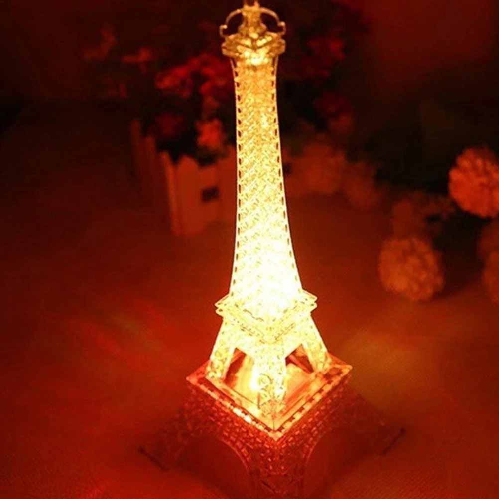 مصباح طاولة فريد من نوعه على شكل برج إيفل من مادة ممتازة لغرفة النوم والمكتب والمقهى، يعمل باللون الأبيض #1