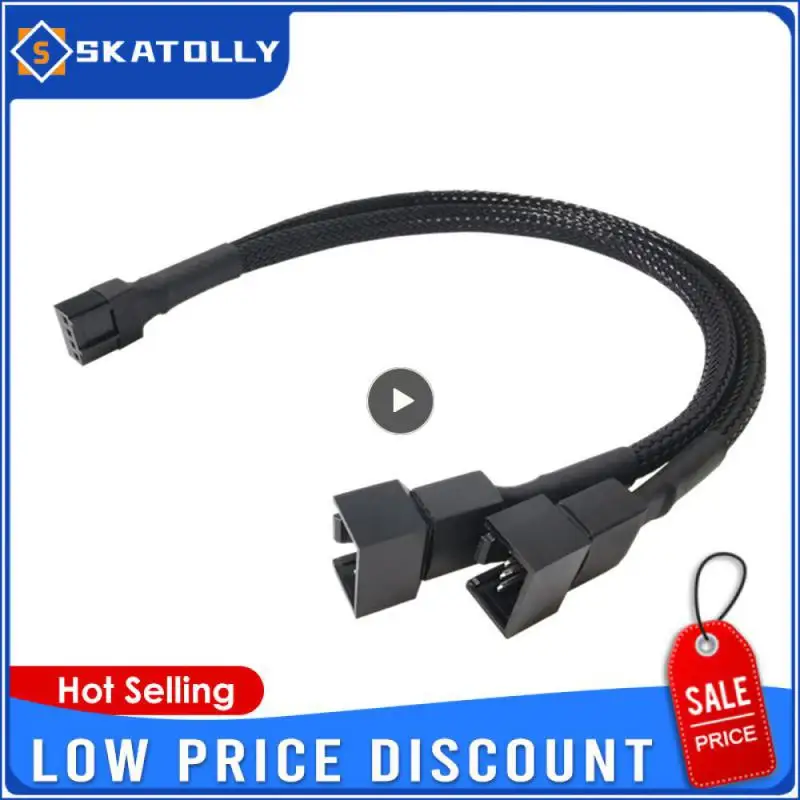 Cabo Divisor Y Pin para CPU Fan, Fêmea para 4 Pin Motherboard, PC Case, Fan Extensão, Cooling Accessory, 4 Pin, PWM