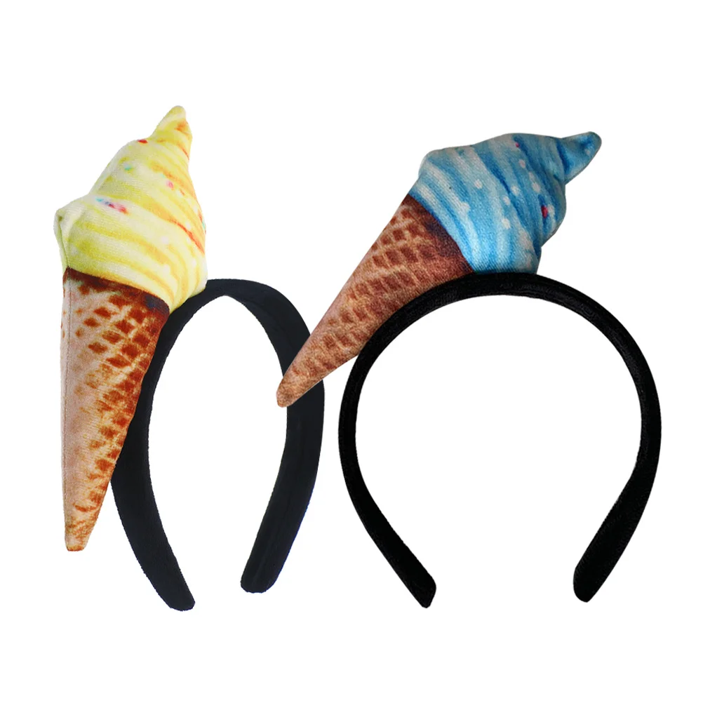 

2Pcs Ice Cream Hair Bands for Women Cute Stylish Headbands Non Slip Fit Ideal for Parties Photoshoots and Cosplay Events