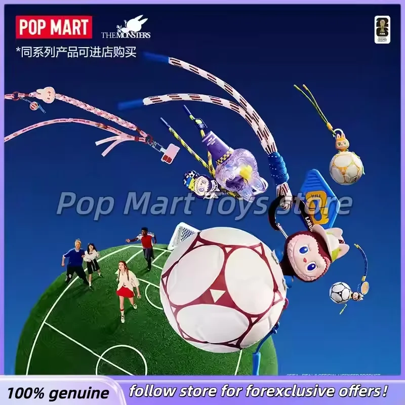 

Authentic Pop Mart The Monsters X Fifa Series Mini Football Bag Blind Box Lanyard Keychain Pendant Bag Accessory Gifts For Fans