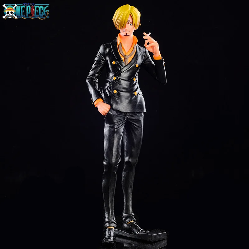 ONE PIECE Black Smoking Sanji Oversized 28cm Gk PVC Statue Action Figurine Desk Collectible Anime Model Toys Figures Gift