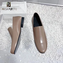 Genuine Leather Ladies Loafers Shoe Comfortable Leisure Slip on Deep Mouth Round Toe Simple Style Mules Top Quality Casual Shoe