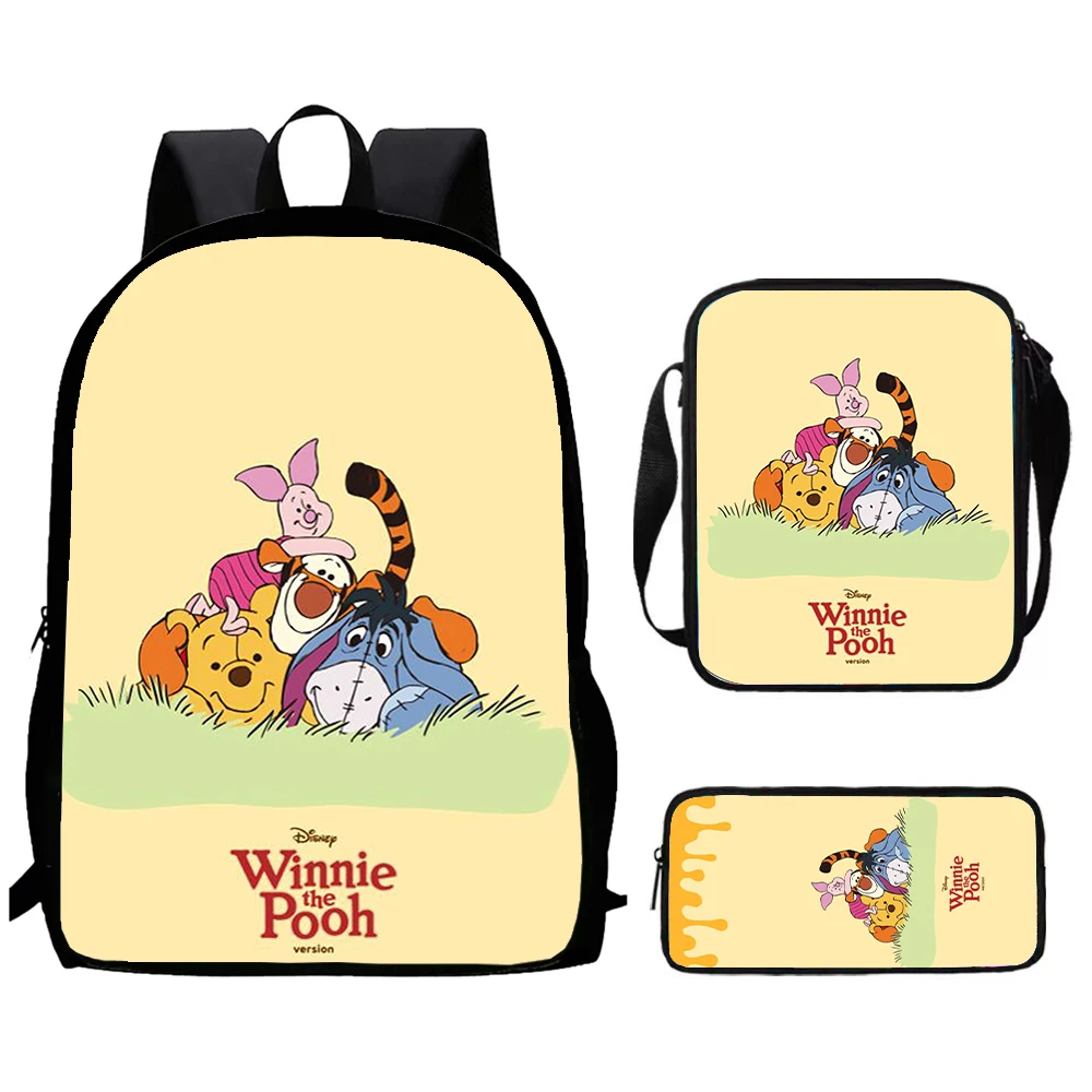 

Cartoon Winnie the Pooh School Backpack With Shoulder Bags Pencil Bags For Kindergarten,Light Weight School Bag for Kindergarten