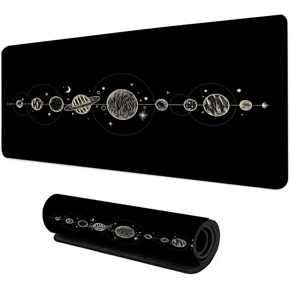 

Коврик для мыши Galaxy Planet, большой коврик для компьютерного офисного игрового стола, резиновый нескользящий коврик для игровой клавиатуры и мыши XXL, удлиненный настольный коврик