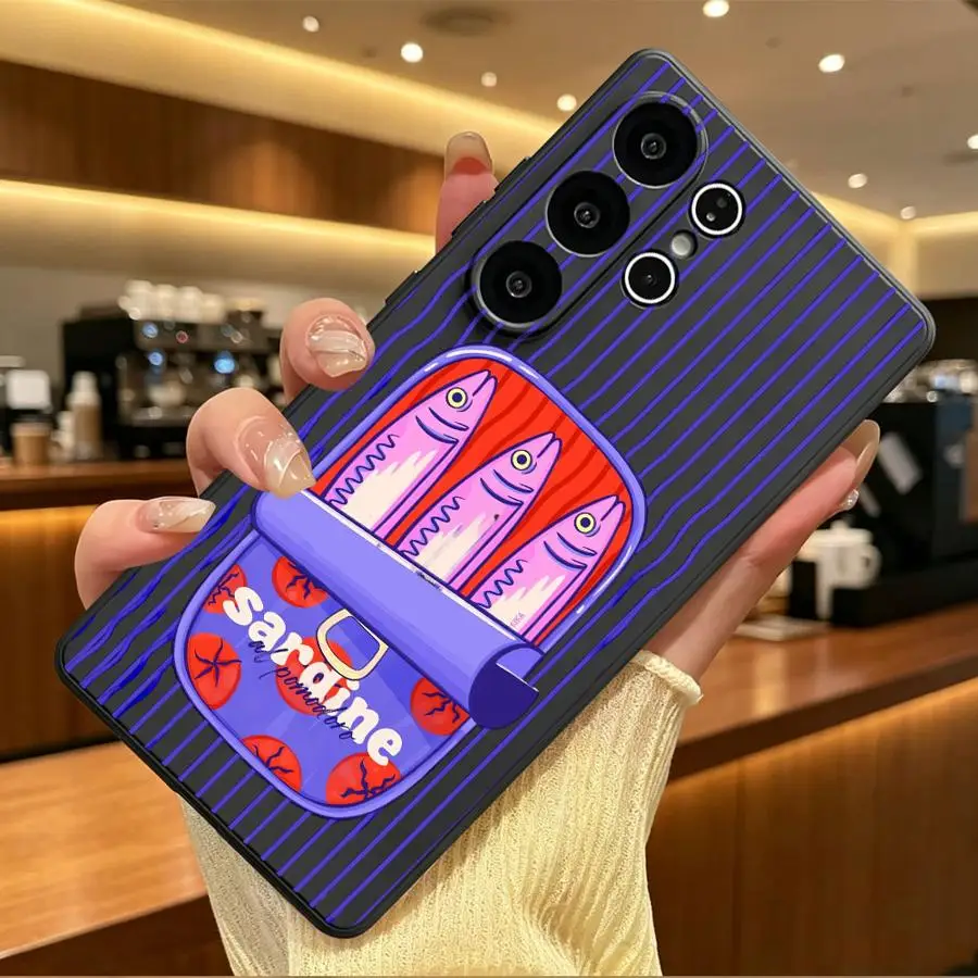 Phone Cover Case for Samsung Galaxy S26 Ultra S24 S24+ S26+ S23 S20 S21 FE S25 Plus Note 20 8 9 10 S25+ S10 S9 Sardine Can Print