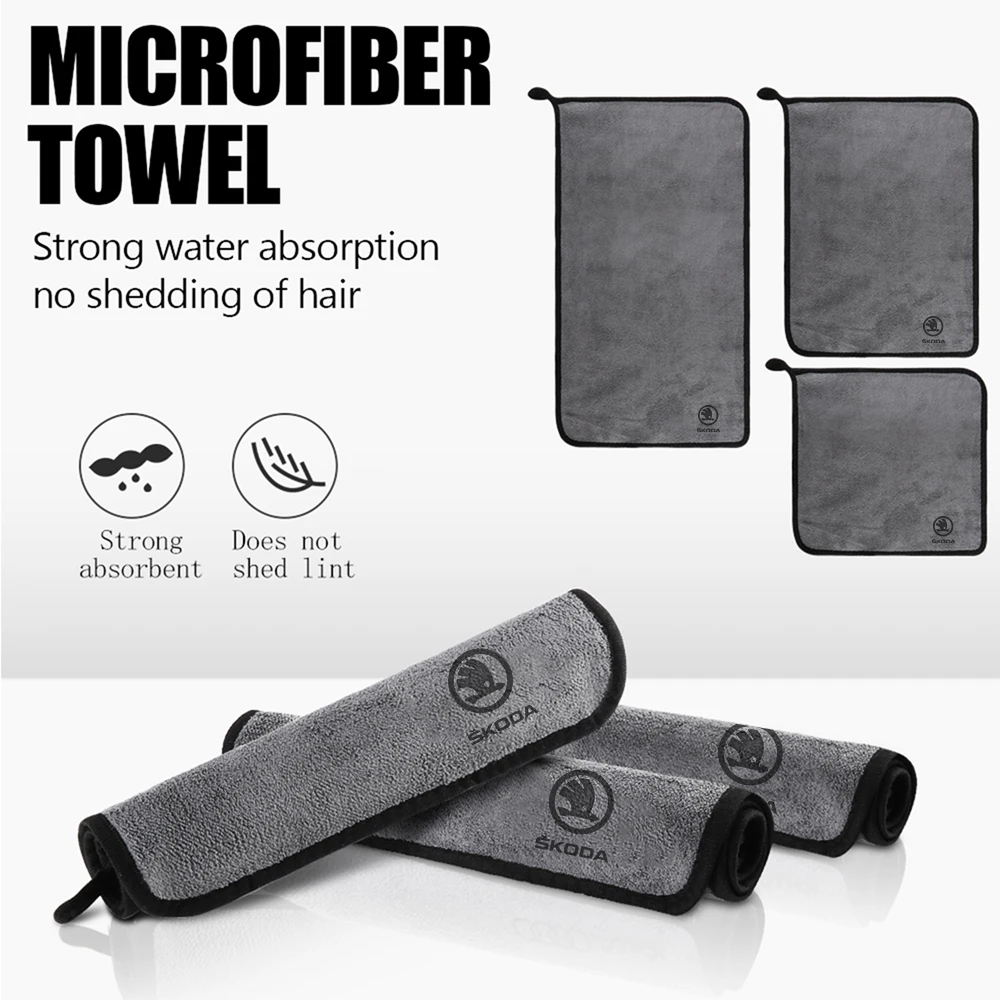

Car Wash Microfiber Towel Auto Cleaning Drying Cloth Care Cloth For Skoda Octavia A5 A2 VRS Vision Kodiaq Rapid Fabia VII Superb