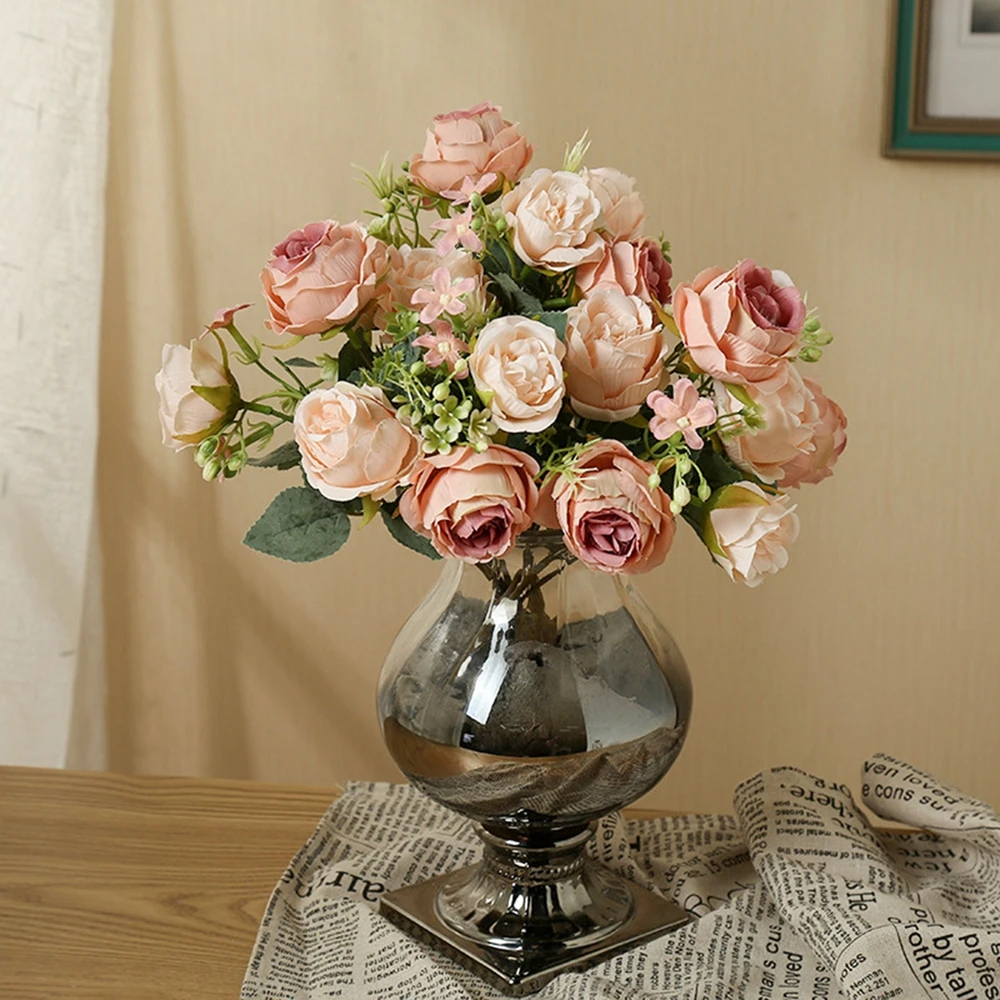 Künstliche Blume für Zuhause, Raumdekoration, Zubehör, Hochzeit, Sammelalbum, Pfingstrose, Süßigkeiten, Geschenkbox, Arrangement, Festival, Seidenrosenstrauß – Detail 5