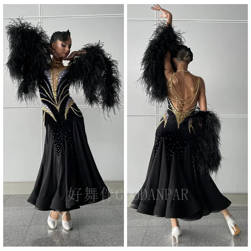 Custom GOODANPARWomen swing tango waltz Smooth us 8 dance competition dress Modern Dancewear