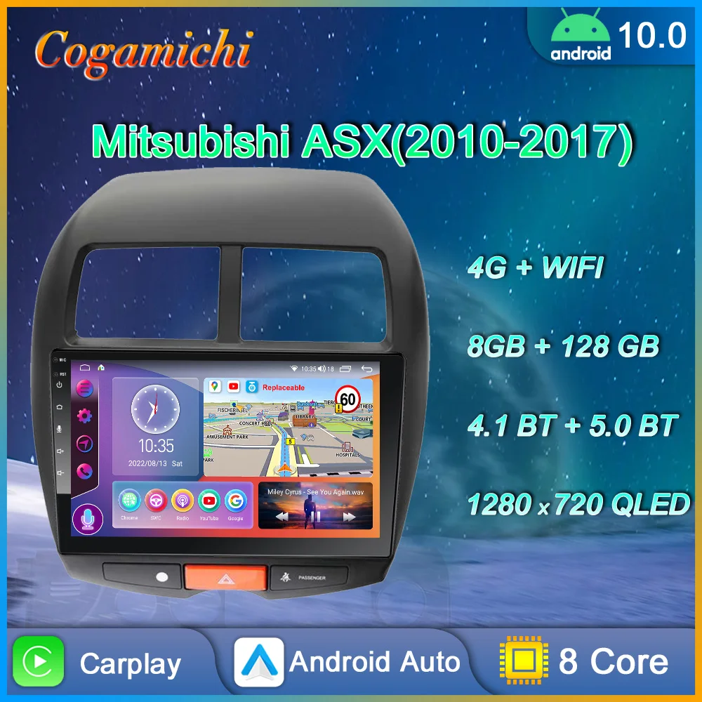 Radio samochodowe Android dla Mitsubishi ASX 1 2010-2017 multimedialny odtwarzacz wideo GPS Navigatio Carplay Stereo