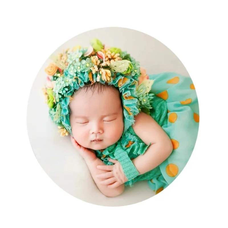 newborn-photo-prop-floral-headband-blend-fabric-baby-photography-bonnet-sitter-accessory-for-boys-girls