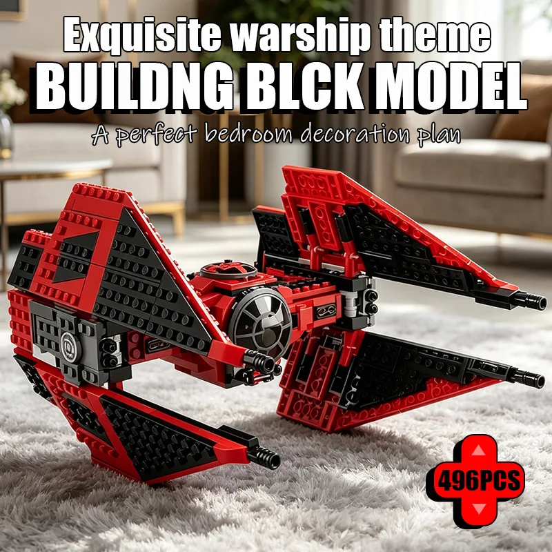 Technical 496PCS Space War Imperial TIE Fighter Building Blocks Model Spaceship Starfighter MOC Assembly Bricks Kid Boy Toy Gift
