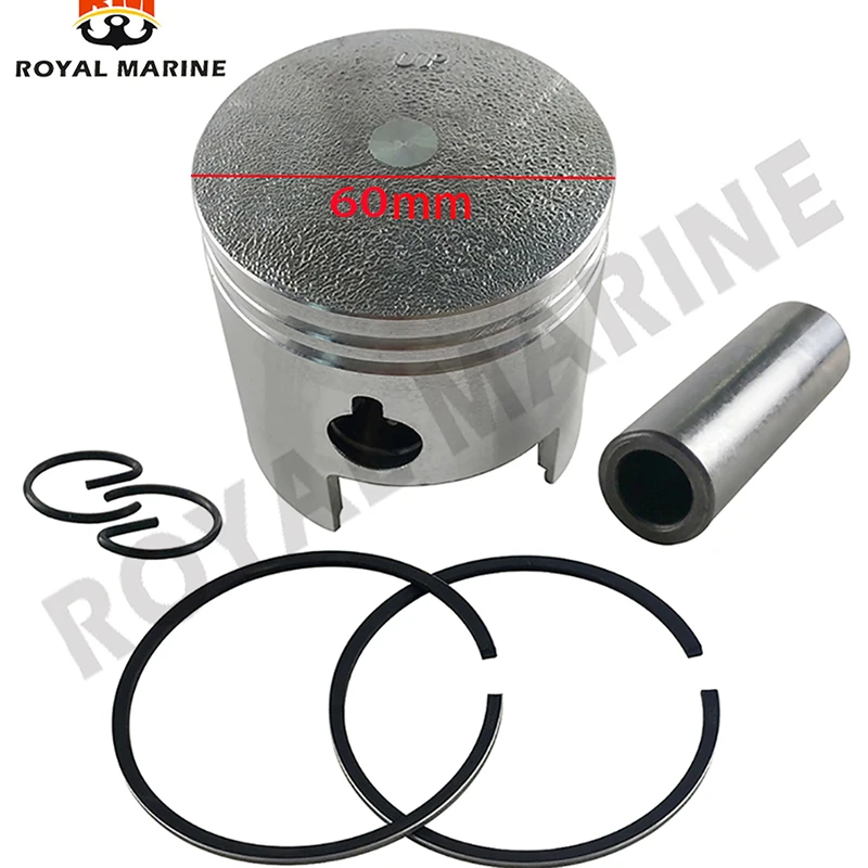 

350-00001-0 Piston and Piston Ring Set (Std) For Nissan Tohatsu 2 stroke 18HP M18E with Clip and Pin 350-00001-1 60MM