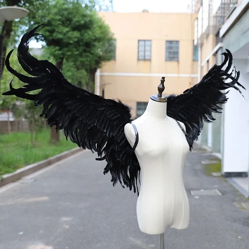 Dark Night Angel Feather Angel Black Large Wings Photo Photography Performance Props Halloween Carnival Fancy Party H55