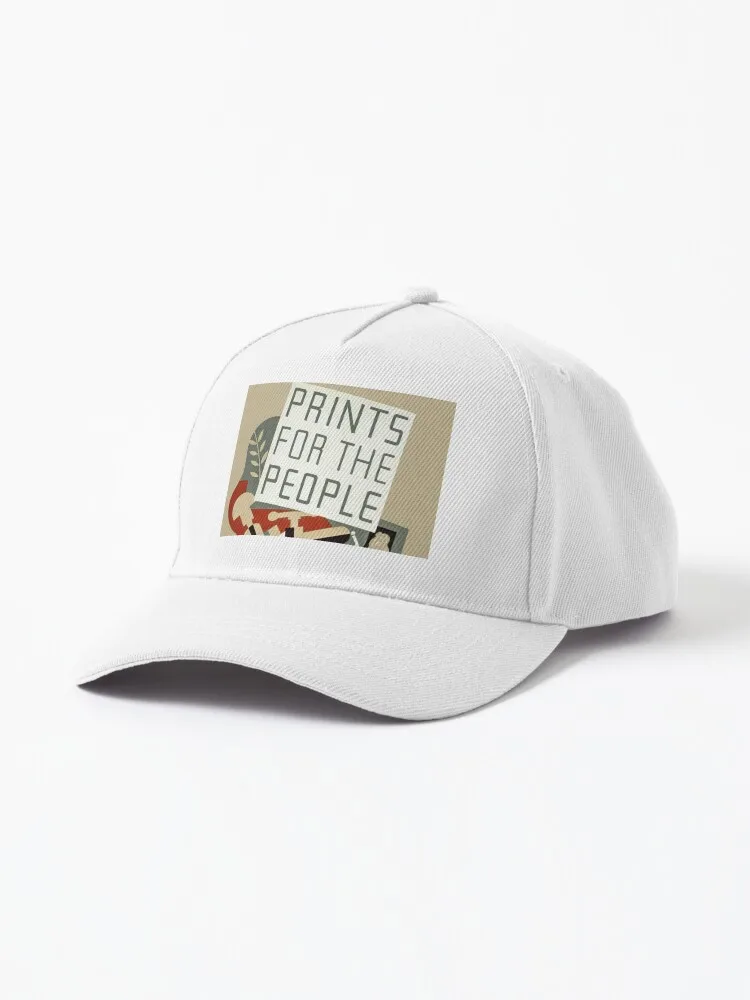 WPA Poster—Prints for the People Cap For Men Funny Gifts Women's Clothing white Cap