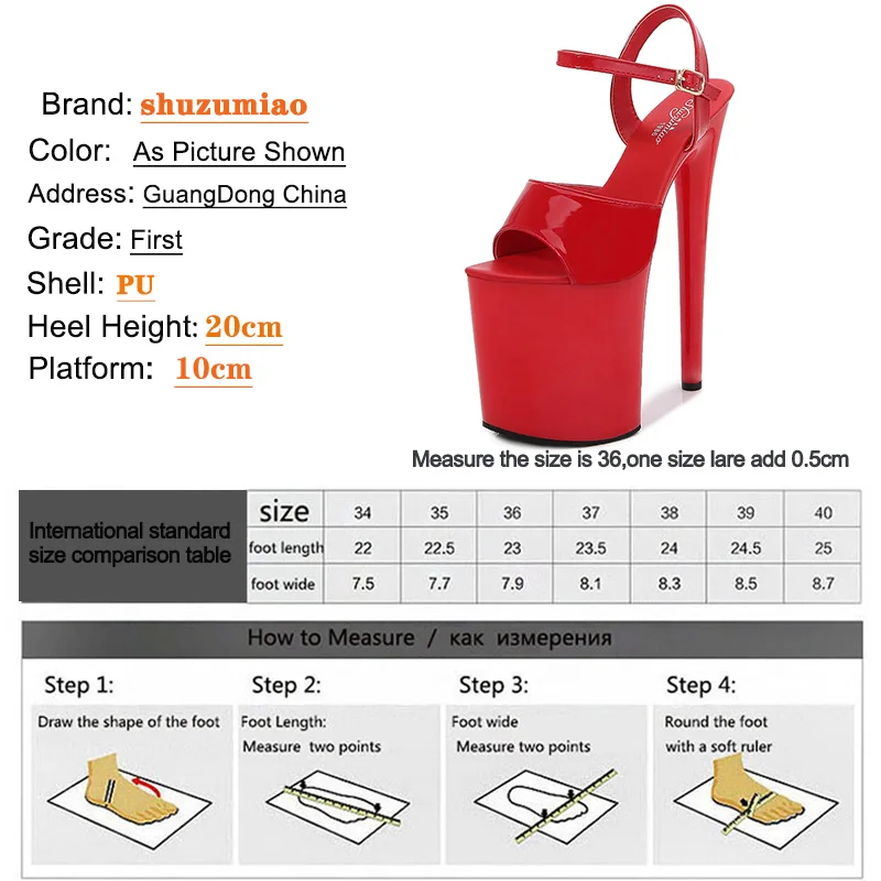 2022 New Summer Pole Dance Shoesl high-heeled Shoes Sandals Thin-heeled 20CM Sexy Black Platform Hate Sky Women  Shoes Stripper