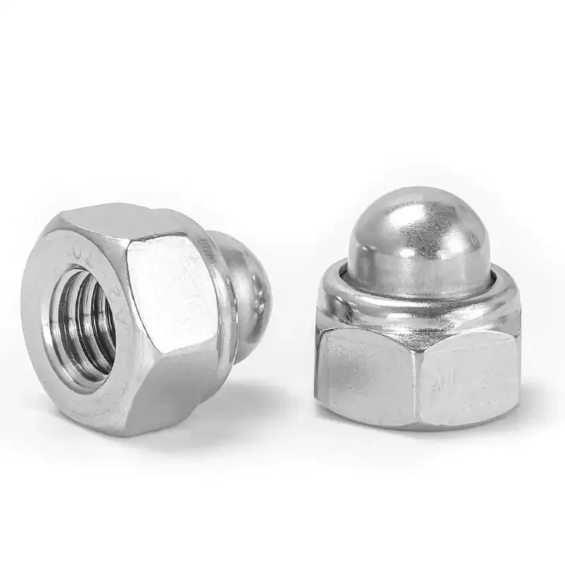 Selbstsichernde Muttern M4 M5 M6 M8 M10 M12 304 Edelstahl Kegelmutter Abdeckkappe Sechskant Metall-Nylon-Einsatz Sicherungsmutter – Detail 5