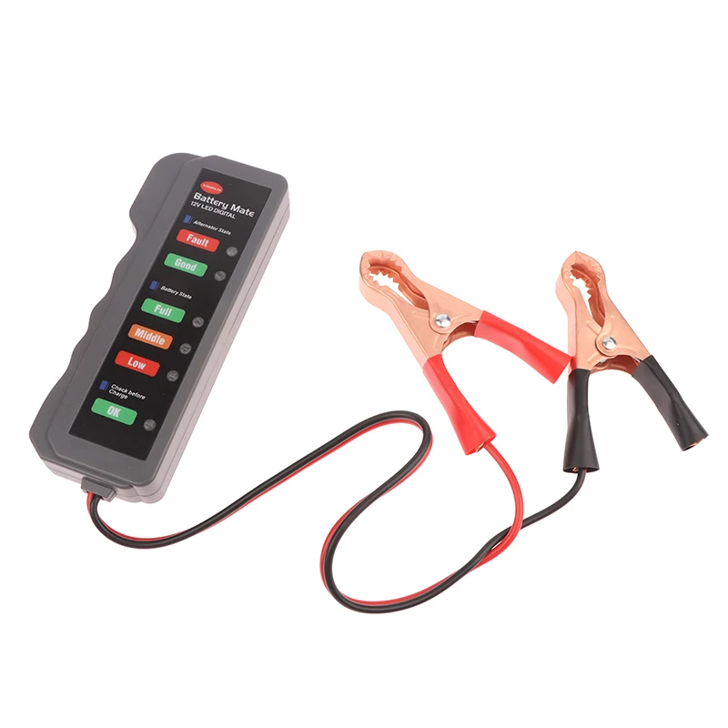 شاشة بطارية 12 فولت للسيارات، جهاز اختبار بطارية السيارة الرقمي، جهاز اختبار بطارية السيارة اليدوية مع 6 شاشات LED