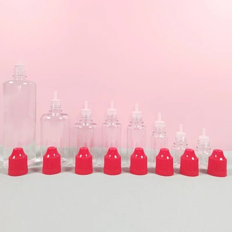 30Pcs 3ml-120ml Empty Plastic Dropper Bottles Squeeze Refillable Clear Eye Fluid Containers With Funnel And Colored Cap For Oil image 3