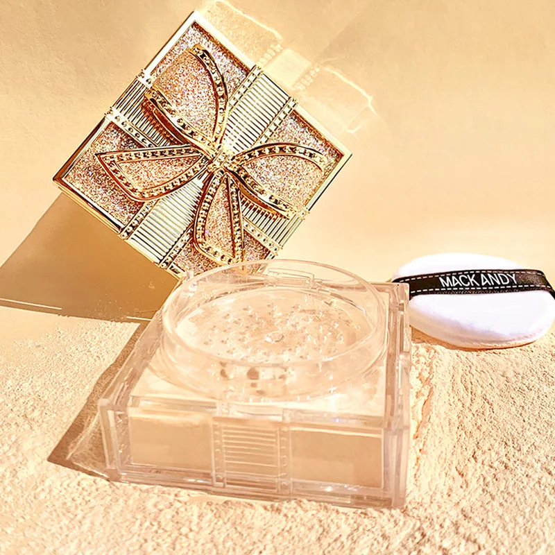 マックアンディ 2色展開 ルースパウダー 透明仕上げパウダー 防水 コスメパフ付き フェイス仕上げセッティング用