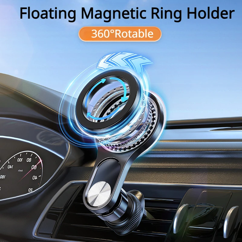 

Hipacool Car Air Vent Magnetic Phone Holder 360° Rotatable Ring Holder Stand Super Anti-Shaking GPS Bracket Car Accessories