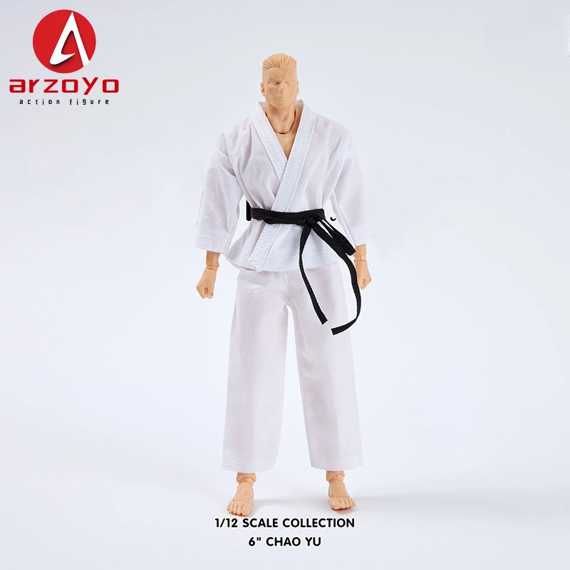 1/12 Scale Martial Arts Suit Taekwondo Uniform Clothes Model for 6'' Romankey Male Soldiers Action Figure Body Dolls