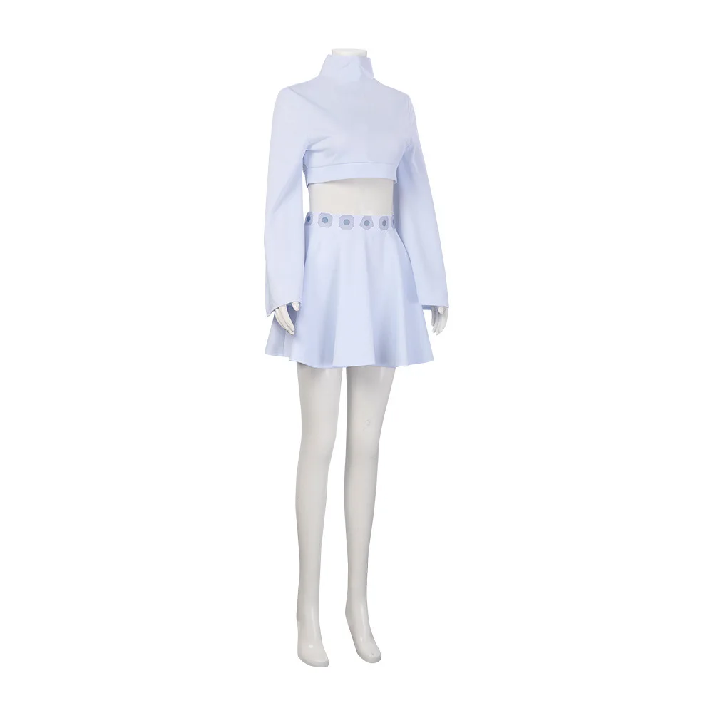 2025 Galaxy Wars Principessa Organa Abito bianco con top corto per donna Classico gioco di ruolo Costume cosplay principessa Leia