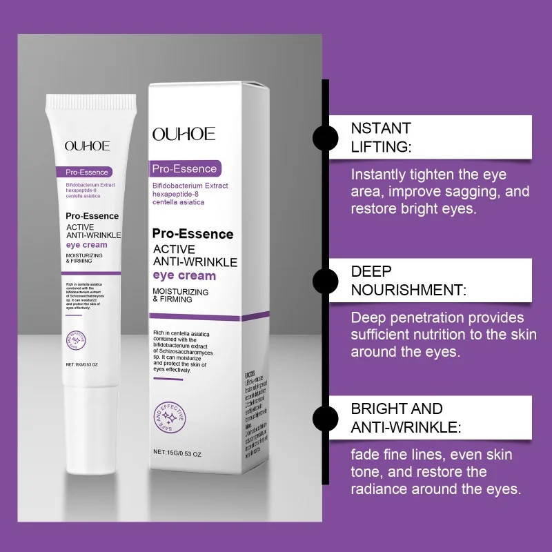 Crème anti-déformable active pour les yeux, élimine les cernes, les poches sous les yeux, estompe les ridules, lifting, anti-poches, hydratante, soins de la peau