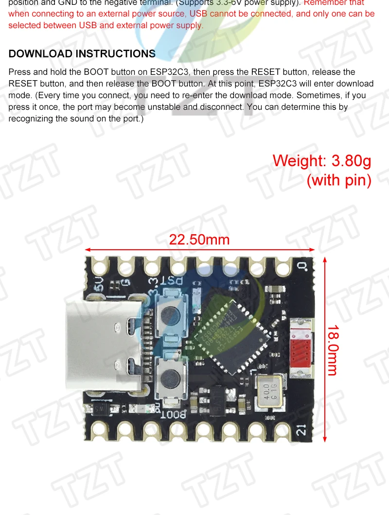 ESP32-C3-Zero ESP32-S3-Zero ESP32-C6 ESP32-H2 ESP32 SuperMini WiFi + Bluetooth ESP32 Entwicklungsboard ESP32 C3 S3 Erweiterungsplatine – Detail 9
