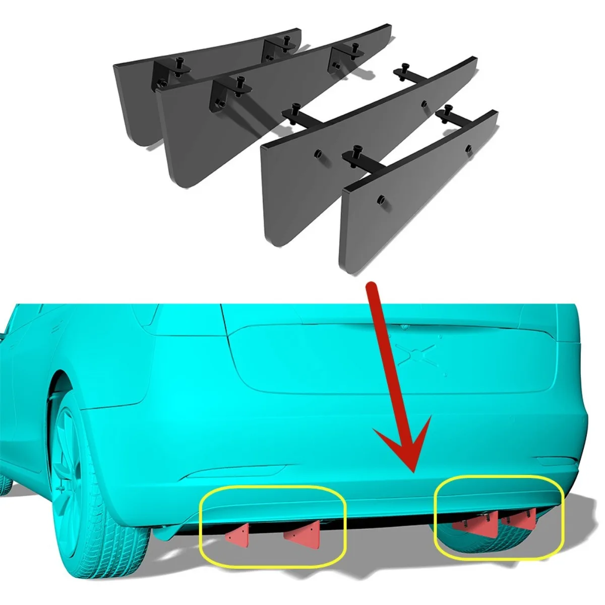 

For Tesla Model 3 2017-2022 Car Rear Bumper Spoiler Lip Diffuser Modification Part Bumper Guard Protector Cover Car Accessories