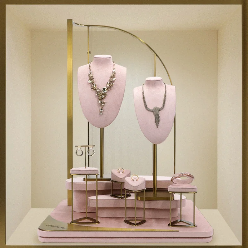 Jewelry showcase display props, rings, bracelets, jewelry counters props, jewelry necklaces, earrings display racks