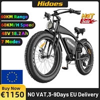 Hidoes B3 Electric Mountain Bike 26*4.0Inch Off-Road Fat Tires 1200W Brushless Motor 60Km/h Max Speed 48V 18.2Ah 50-60KM Mileage