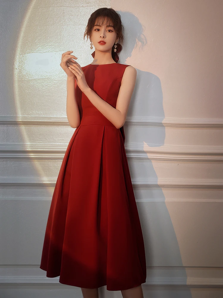 

Red Dr Wedding Dr New 2025 New Wine Red Daily Wear Bridal Dr Long Skirt Casual Return Home