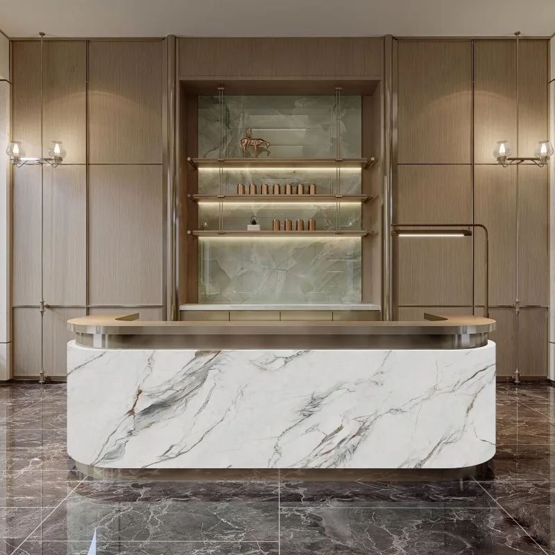 

Luxury Modern Reception Desk Infodesk Supermarket Cashier Reception Desk Business Counter Empfangs Theke Reception Furniture