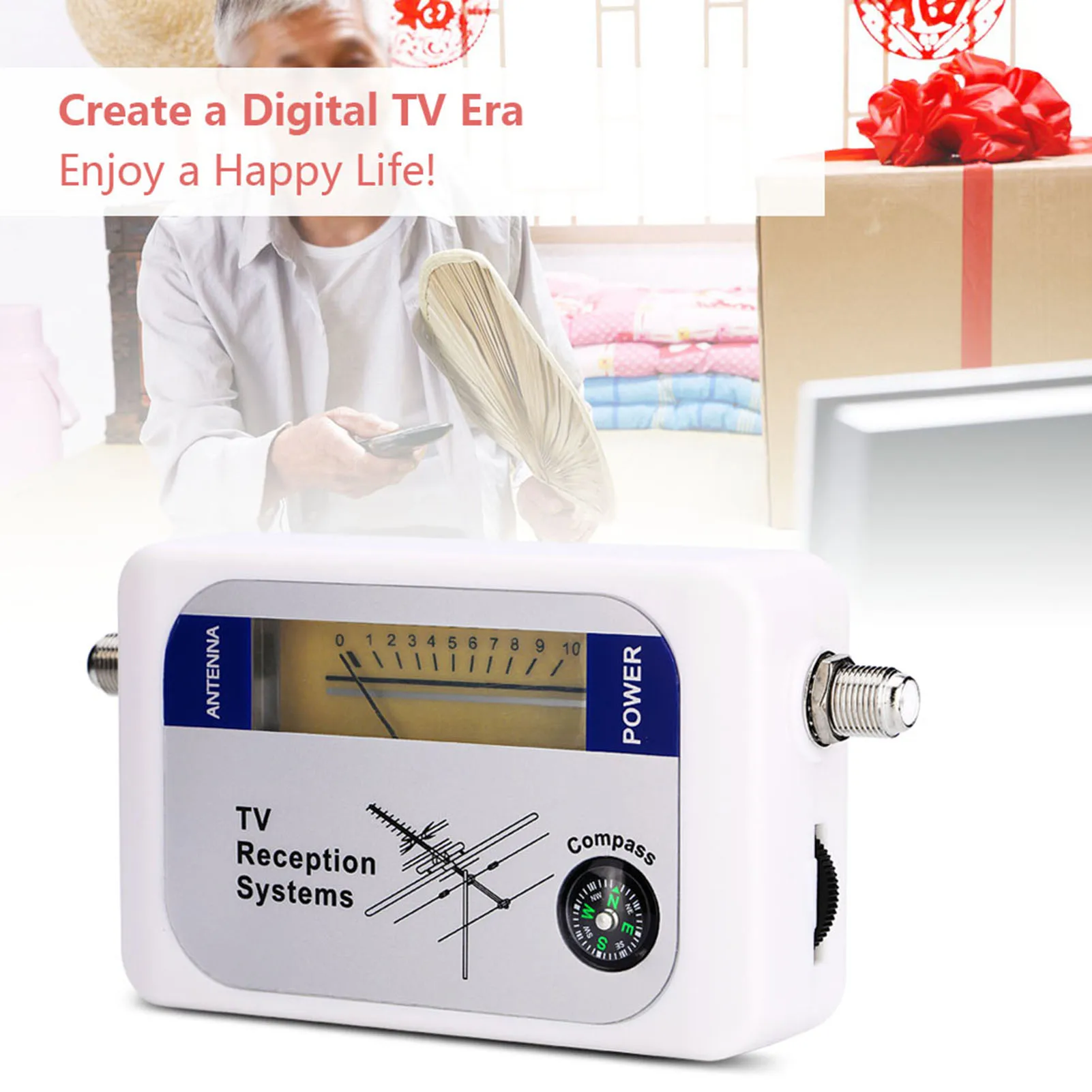 Antenna Signal Finder Mini Finder Digital Aerial Terrestrial TV Antenna Signal Strength Meter Detector Receiver TV Signal Meter
