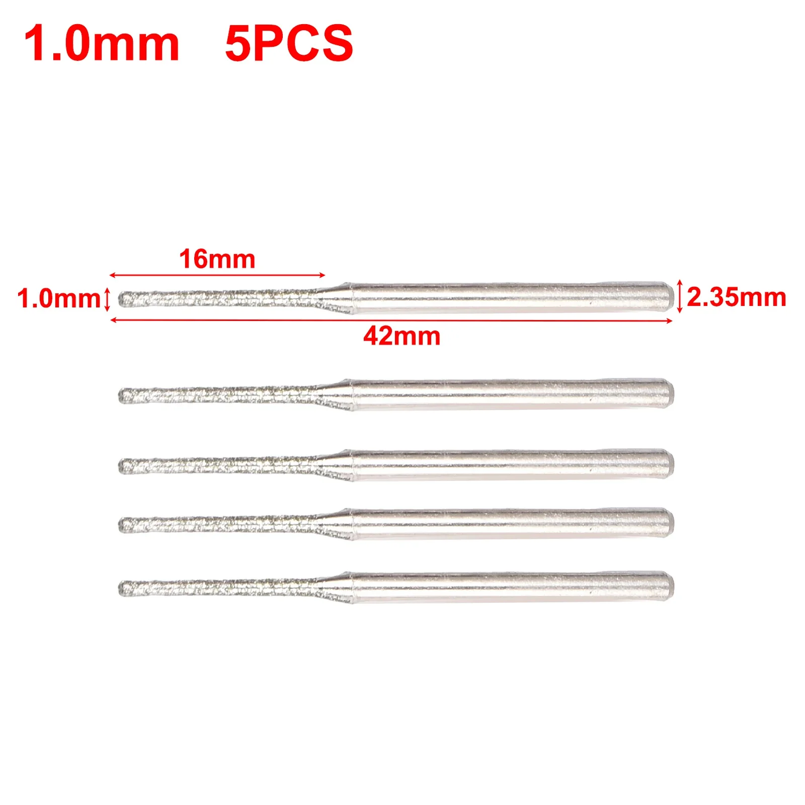Punte da trapano rivestite con diamante diametro gambo 2.35mm punte da trapano per gioielli diametro testa 2.5mm diametro testa 1.2mm diametro testa 1.8mm