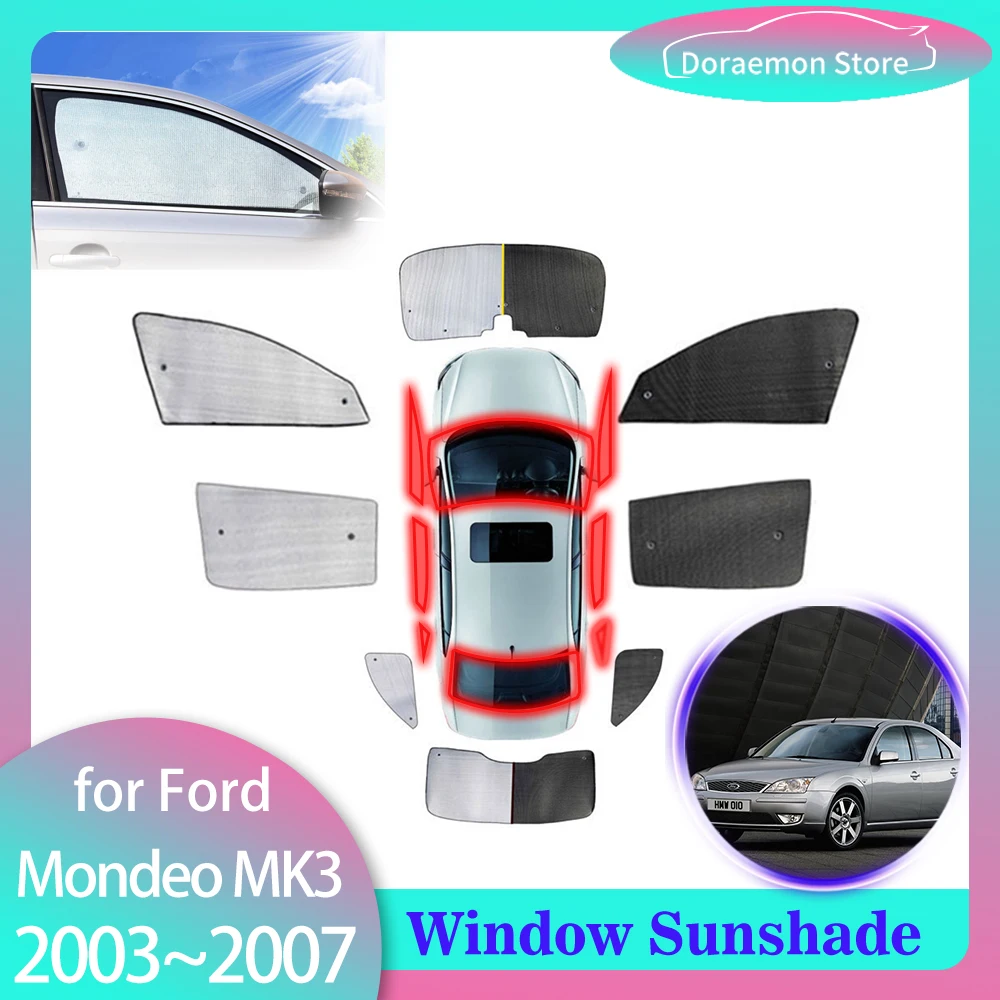 

Солнцезащитные очки с полным покрытием для Ford Mondeo MK3 Liftback Saloon 2001 ~ 2007 2002 2003 2004 2005 2006, коврик с козырьком для окон, занавеска на лобовое стекло, солнцезащитные аксессуары
