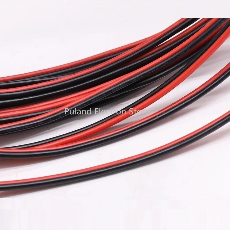 5M/10M UL2468 Black Red 2pins PVC Wire 30AWG ~ 16AWG Insulated Double Core LED Lamp Copper Line Monitor Extend Power Cable