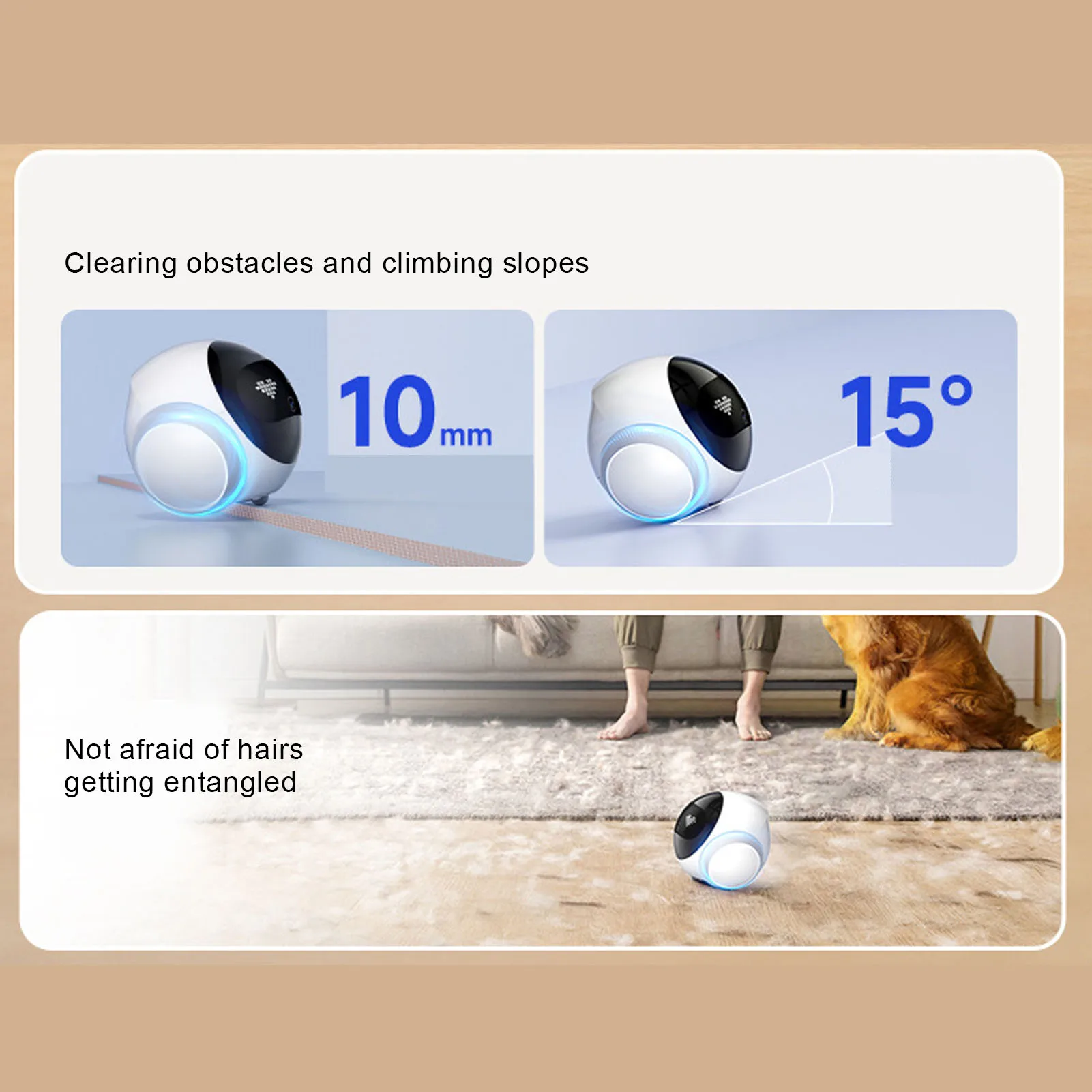 كاميرا داخلية كاميرا متحركة للحيوانات الأليفة تعمل بالبطارية 2 طريقة كشف الحركة وتسجيل الفيديو كاميرا داخلية روبوت مراقبة متنقل #5