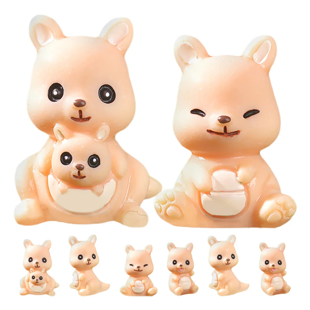 8 قطعة مصغرة الكنغر الراتنج حديقة الحلي لطيف تماثيل الكنغر الصغيرة لحديقة الجنية DIY تررم ديكور المنزل في الهواء الطلق #6