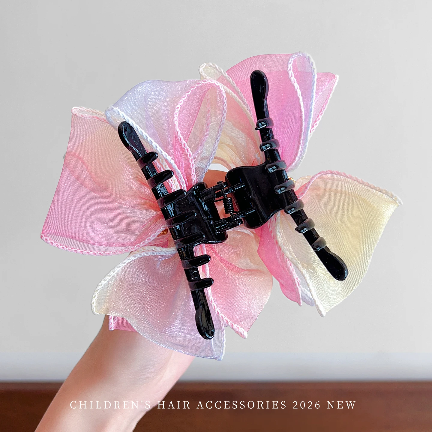 Neue elegante Haarspangen mit Farbverlauf, Tüll, Schleife, Schmetterling, Kristall, für Damen, Mädchen, Kinder, Kleinkinder, Party, Hochzeiten, Geschenk, Mode-Accessoires – Detail 7
