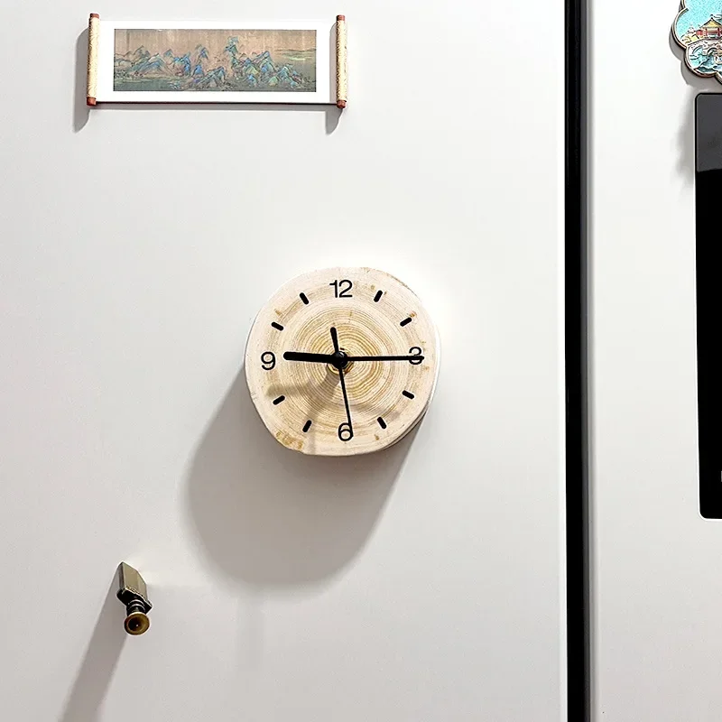 New Tree Cross Section Wooden Round Silent Hanging Wall Clock, Suitable For Living Room, Office,Study Room, Bedroom, Home Decora
